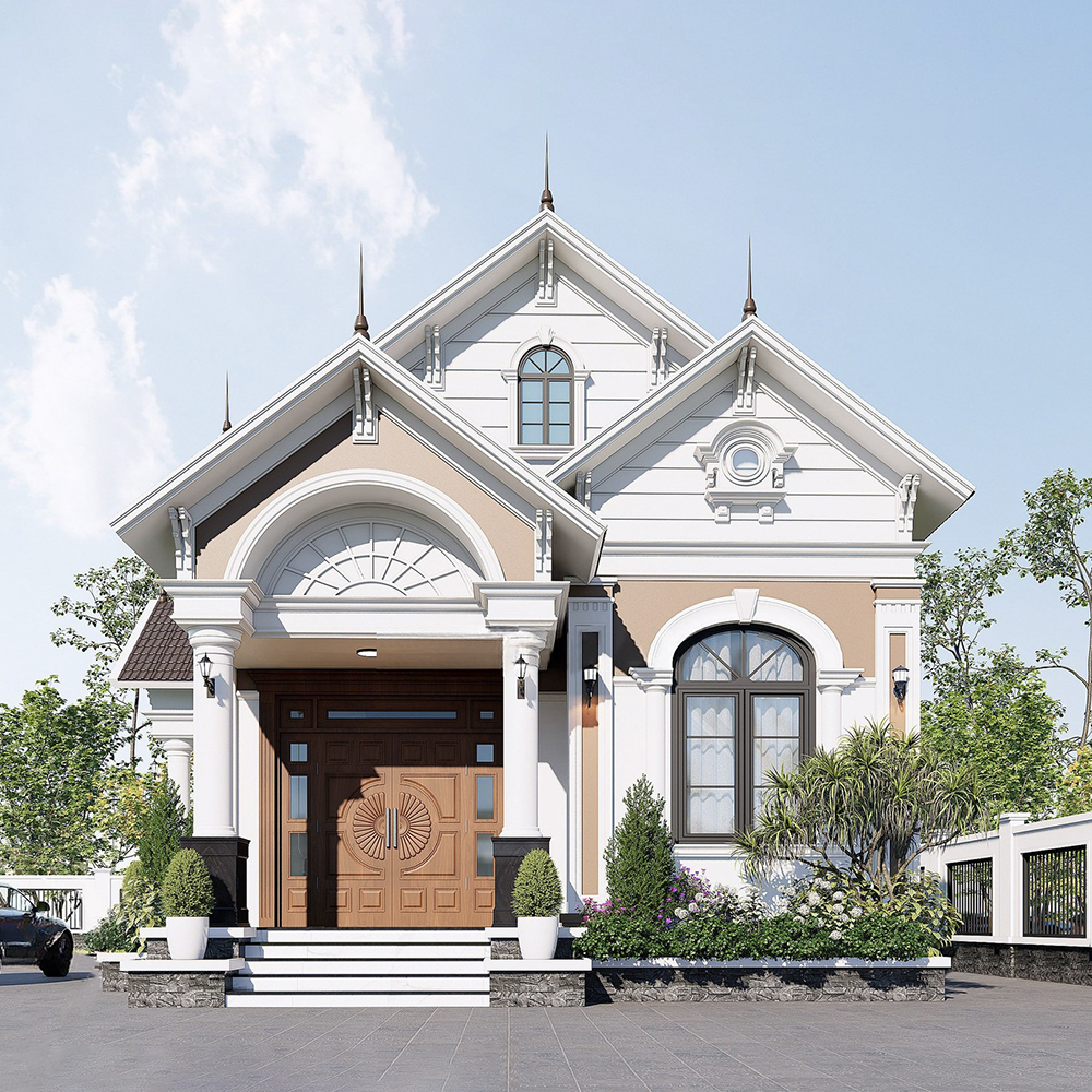 Mẫu Nhà Cấp 4 Mái Thái Diện Tích 8x18m Thiết Kế 3 Phòng Ngủ